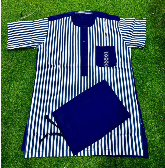 Ensemble tunique homme à rayure