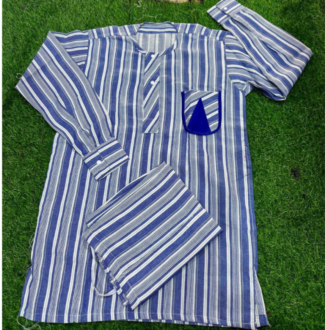 Ensemble tunique homme à rayure