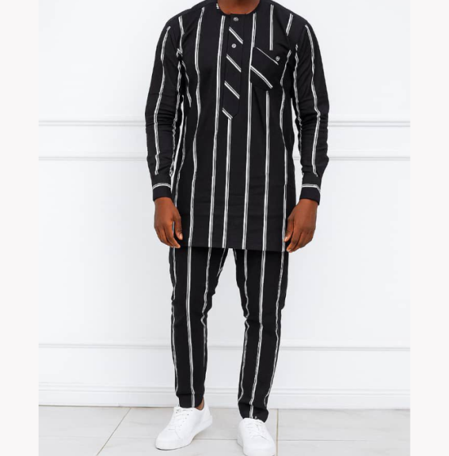 Ensemble tunique homme à rayure